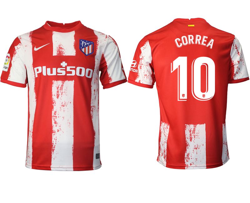 Men 2021-2022 Club Atletico Madrid home aaa version red #10 Nike Soccer Jersey